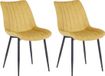 CLP Rahden Set van 2 Eetkamerstoelen - Fluweel geel