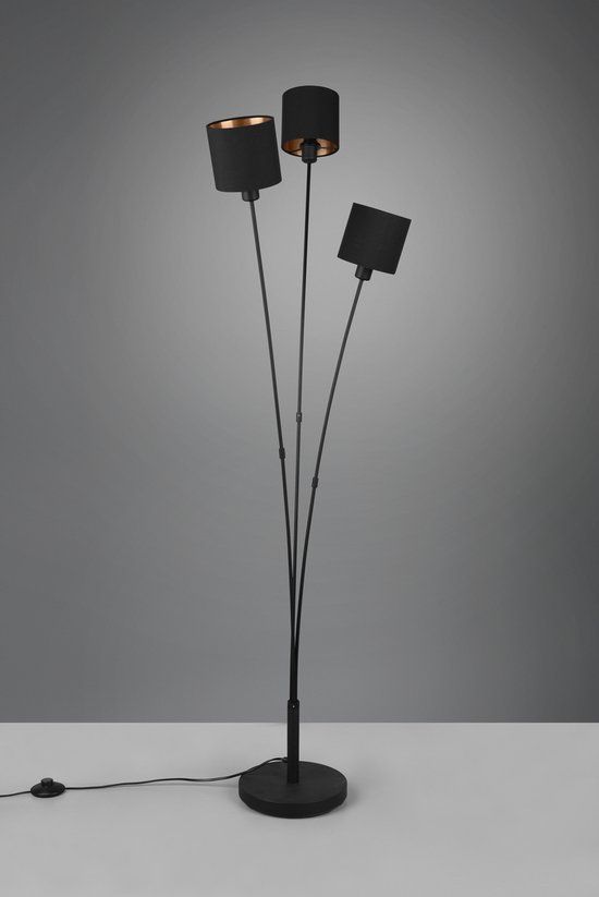 RL LIVE YOUR LIGHT REALITY TOMMY - Vloerlamp - Zwart mat - excl. 3x E14 4W - Voetschakelaar