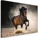 Toile imprimée cheval brun galopant sur le sable 90x60
