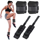 BAKAJI Set van 2 gewichten voor enkels en polsen, 1 kg, training, fitnessstudio, aerobic, fitness, spieropbouw, van neopreen, met verstelbare gesp en klittenbandsluiting, totaalgewicht 2 kg