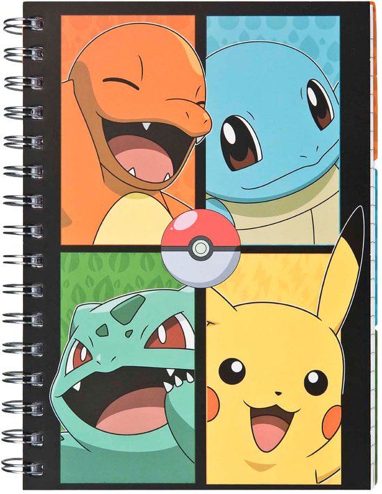 Undercover Notitieboek Pokemon met 3 tabbladen - Multi Colour