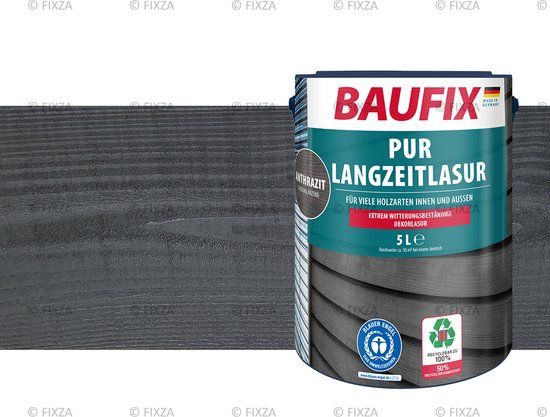 Baufix-Fixza BAUFIX PUR Houtbeits antraciet grijs 5 Liter