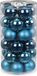 Inge-glas Kerstboomversiering 60x stuks glazen kerstballen diep blauw 6 cm glans en mat
