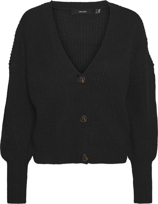 VERO MODA VMLEA LS V-NECK CUFF CARDIGAN Women's Cardigan - Size M - Black