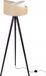 Trépied lampadaire, bois, jute, abat-jour, 45 cm