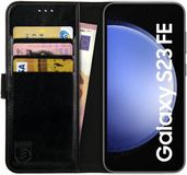 Rosso Element Book Case Wallet Hoesje Geschikt voor Samsung Galaxy S23 FE | Portemonnee | 3 Pasjes | Magneetsluiting | Stand Functie | Zwart