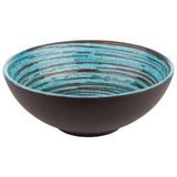 APS-Germany APS CANCUN Melamine Serving Bowl Blue, Brown Round 1.8L