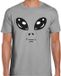 Bellatio Decorations Verkleed T-shirt heren - grijs - Alien / buitenaards wezen gezicht - Carnaval S