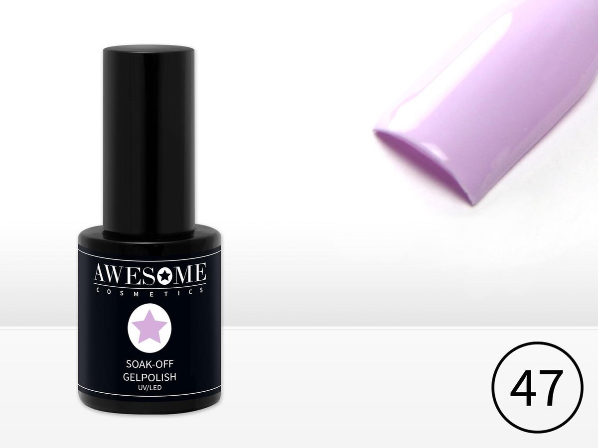 Awesome #47 Pastel Lila paars Gelpolish - Gellak - Gel nagellak - UV & LED