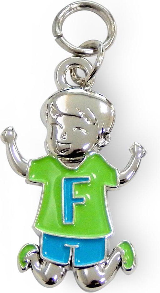 Charms for you Bedeltje - F - Jongen - Kunststof - Multi - 8714436083200
