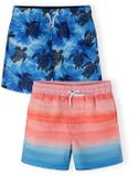 Minoti Zwemshorts Jongens 2-Pack Schildpadprint Blauw