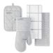 KitchenAid Gewatteerde katoenen badstof ovenwant, pannenlap, keukenhanddoek set van 4 stuks, hittebestendig, siliconen grip, geschenkset, mat grijs, 40,6 x 66 cm, 17,8 x 33 cm & 17,8 x 25,4 cm