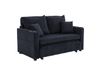 Canapé convertible en chenille noir avec rangement 139x83x58 cm