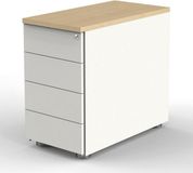 Kerkmann Hout Bureauladeblok 4 Lades Afsluitbaar 430 x 800 x 760 mm Bruin, wit