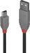 LINDY 36723 USB-kabel 2 m Zwart, Grijs