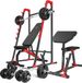 Marbo Sport - Halterbankset MH10 - verstelbare halterbank, haltersteunen en bicepsbank - 113 kg gietijzeren halterset