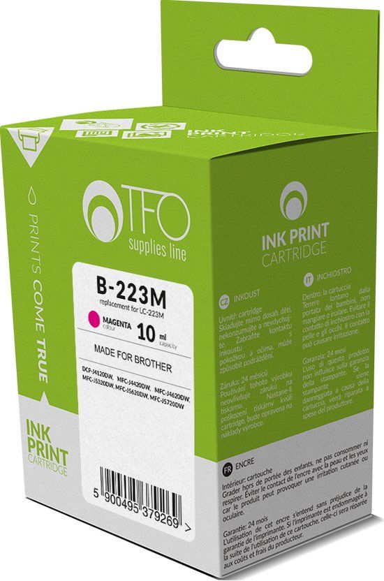 TELFORCEONE Brother Inkt/Toner cartridge B-223M - Vervangt LC-223M - Rood/Roze - Geschikt voor Brother DCP-J4120DW, Brother DCP-J562DW, Brother MFC-J4420DW, Brother MFC-J4620DW, Brother MFC-J4625DW, Brother MFC-J480DW, Brother MFC-J5320DW, Brother MFC-J5620DW