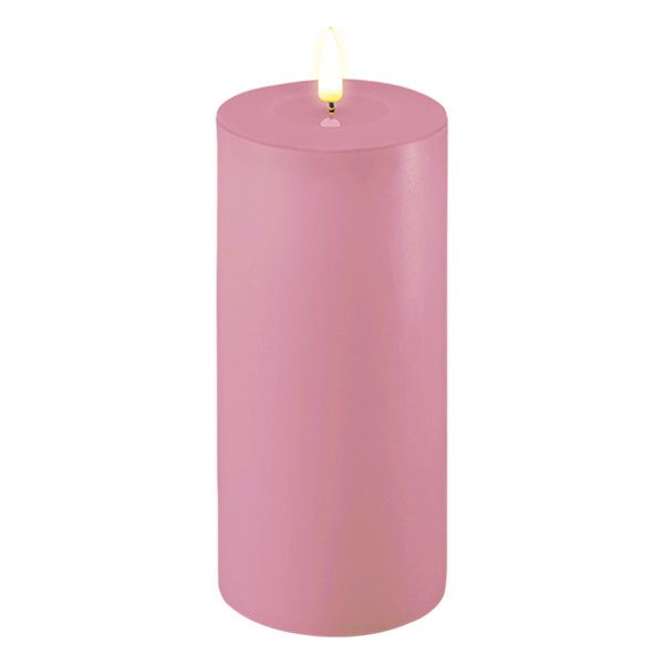 LED Candle 10 x 20 cm | Lavender | 3D Flame | Deluxe HomeArt