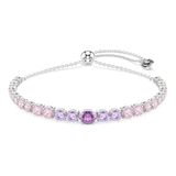 Swarovski Matrix Tennisarmband, Kleurverloop van Ronde slijpvormen, Meerkleurig, Rodium toplaag