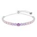 Swarovski Matrix Tennisarmband, Kleurverloop van Ronde slijpvormen, Meerkleurig, Rodium toplaag