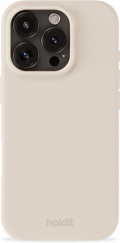 Holdit Silicone Case geschikt voor Apple iPhone 16 Pro - Light Beige