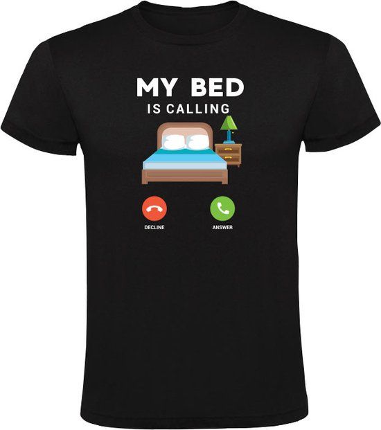 My bed is calling Heren T-shirt - Zwart - XL
