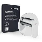 KLUDI X1 inbouw douchekraan met warmwaterbegrenzing, douchekraan met hoogwaardige keramische cartridge voor de badkamer, chroom, benodigde accessoires KLUDI Slimbox (Art. 88022)