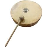 FUZEAU - 70627 - Houten tamboerijn - Natuurlijke huid Ø 20 cm zonder oorbel - Geleverd met 1 hamer - Authenticiteit van het geluid gegarandeerd - Vanaf 4 jaar, beige