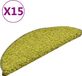 vidaXL Tapis d'escalier 15 pcs 56x17x3 cm Vert Demi-rond