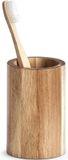 Zeller Badkamer beker/tandenborstel houder - naturel - acacia hout - 11 cm