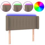 VidaXL Hoofdbord & Voeteind Taupe met LED 93x16x78/88 cm Polyester/Hout