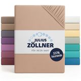 Julius Zöllner Set van 2 Jersey Hoeslakens voor Baby- en Kinderbed - 100% Katoenen Jersey - Oeko-Tex Standard 100 Gecertificeerd - Afmetingen: 60 x 120 cm / 70 x 140 cm - Zand