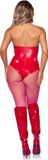 Leg Avenue Vinyl boned bodysuit, L (Rood)