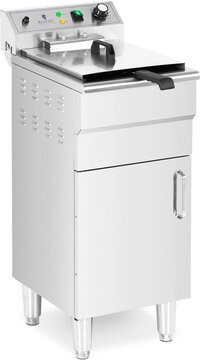 Royal Catering Elektrische friteuse - 13 L - 5.000 W - aftapkraan - koude zone - met kast