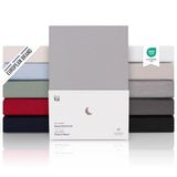 Blumtal Hoeslaken Premium Jersey - 180 x 200 cm - tot 25 cm Matrashoogte - Grijs - 100% Katoen - Set van 2