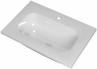 Wastafel INK Reflekt Wastafel Polystone Centraal met 1 Kraangat - 600x400x15 mm - Glans Wit