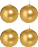 Trend Candles Bougeoir lisse - 4x - or - 7 cm - 16 heures de combustion