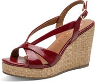 Tamaris Dames Plateau Sandalen 1-28381-46 Rood Leer Sleehak Gesp