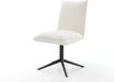 DELIFE Chaise de salle à manger Lelio-Flex pied croisé bouclé noir beige doux pivotant à 360° fonction basculante noyau à ressorts ensachés