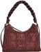 Coccinelle Leren handtas schoudertas Boheme Check Embroidery Handbag Berry / Berry donkerpaars