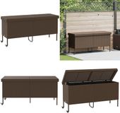 vidaXL Tuinbox met wielen 160x55x75 cm poly rattan bruin
