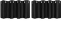 Bol Rideaux courts pour cuisine - noir - polyester - 2 pièces - 46H x 132L cm