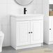 Prolenta Maison Exclusive Ensemble de meubles de salle de bain exclusif - Blanc - 56 x 37,5 x 81 cm - Fabriqué en panneaux de particules
