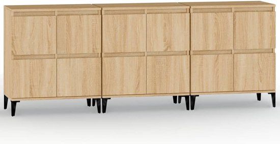 vidaXL Dressoir 60x35x70 cm Bewerkt Hout Sonoma Eikenkleurig