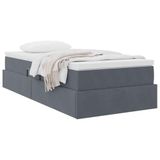 vidaXL - Opbergbed - met matras - Donkergrijs - 90 x 190 cm - Fluweel