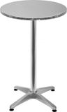 Casaria Statafel - Ø60cm Aluminium Hoogte Verstelbaar Klapbaar - Zilver