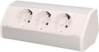 Orno GM-9001 Hoekcontactdoos 3 Vaks met Kinderbeveiliging - Wit + zilver