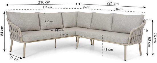 Garden Collections Hoek loungeset Rope Zand/Beige Coco