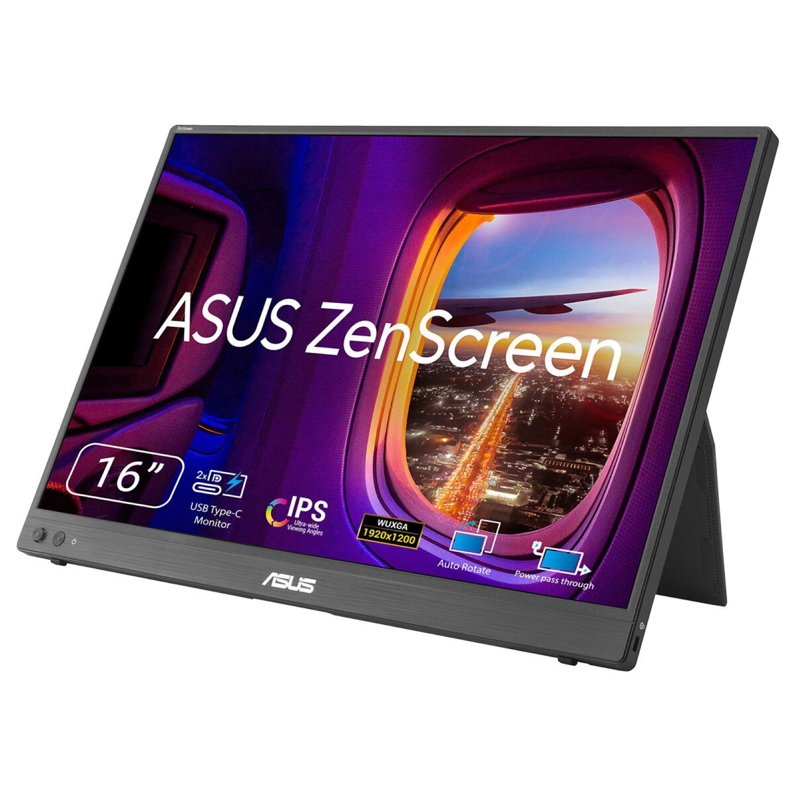 ASUS ZenScreen MB16FC 16" Portable Monitor - WUXGA (1920 x 1200) - IPS - 75Hz - Black