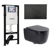 Geberit QeramiQ Dely Swirl Toiletset - Mat Zwart